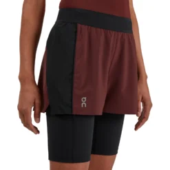 On Running On Active Shorts Women - Mulberry & Black -On Running on active shorts women mulberry black 4 1046322