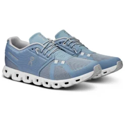 On Running On Cloud 5 Shoes - Chambray & White