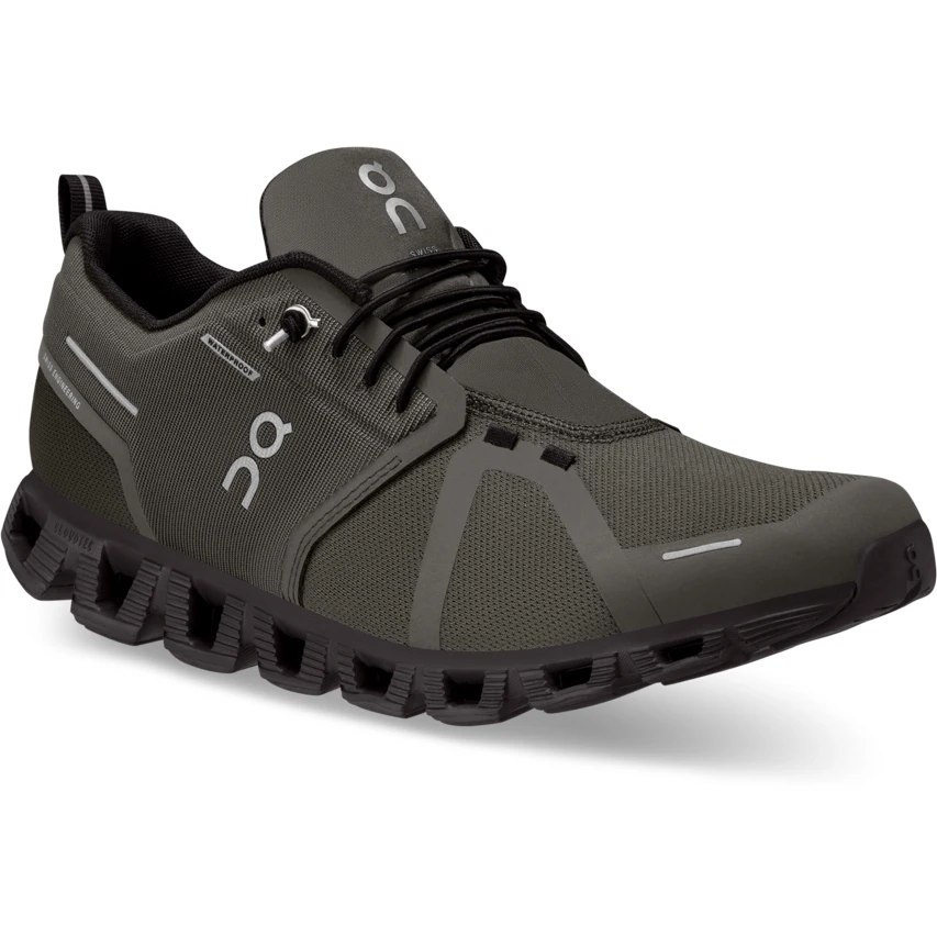 On Running On Cloud 5 Waterproof Men Shoe - Olive & Black 7 On Running On Cloud 5 Waterproof Men Shoe - Olive & Black - Image 7