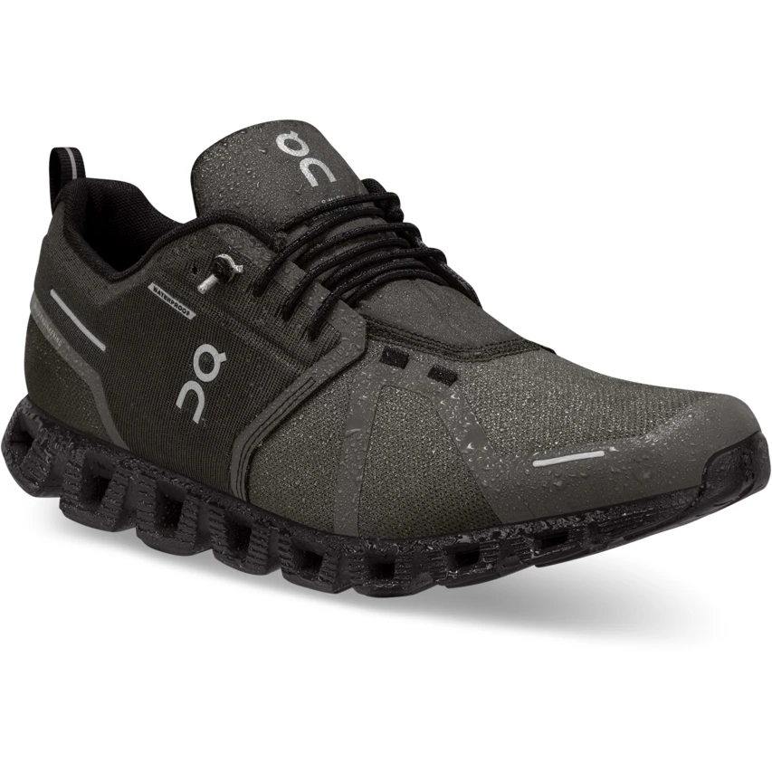 On Running On Cloud 5 Waterproof Men Shoe - Olive & Black 3 On Running On Cloud 5 Waterproof Men Shoe - Olive & Black - Image 3