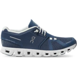 On Running On Cloud 5 Women's Shoes - Denim & White