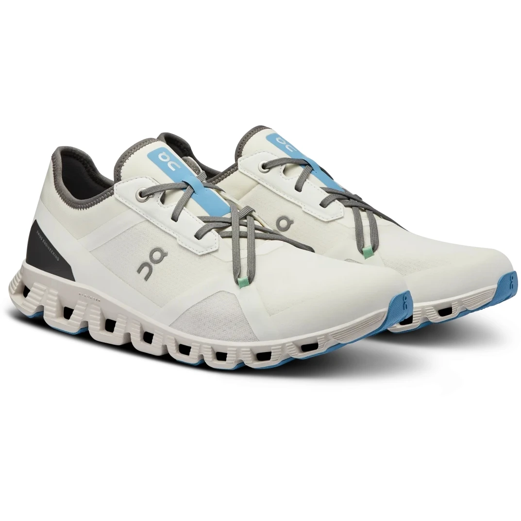 On Running On Cloud X 3 AD Men Shoe - Undyed-White & Niagara 1 On Running On Cloud X 3 AD Men Shoe - Undyed-White & Niagara