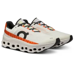 On Running On Cloudmonster Running Shoes - Undyed-White & Flame
