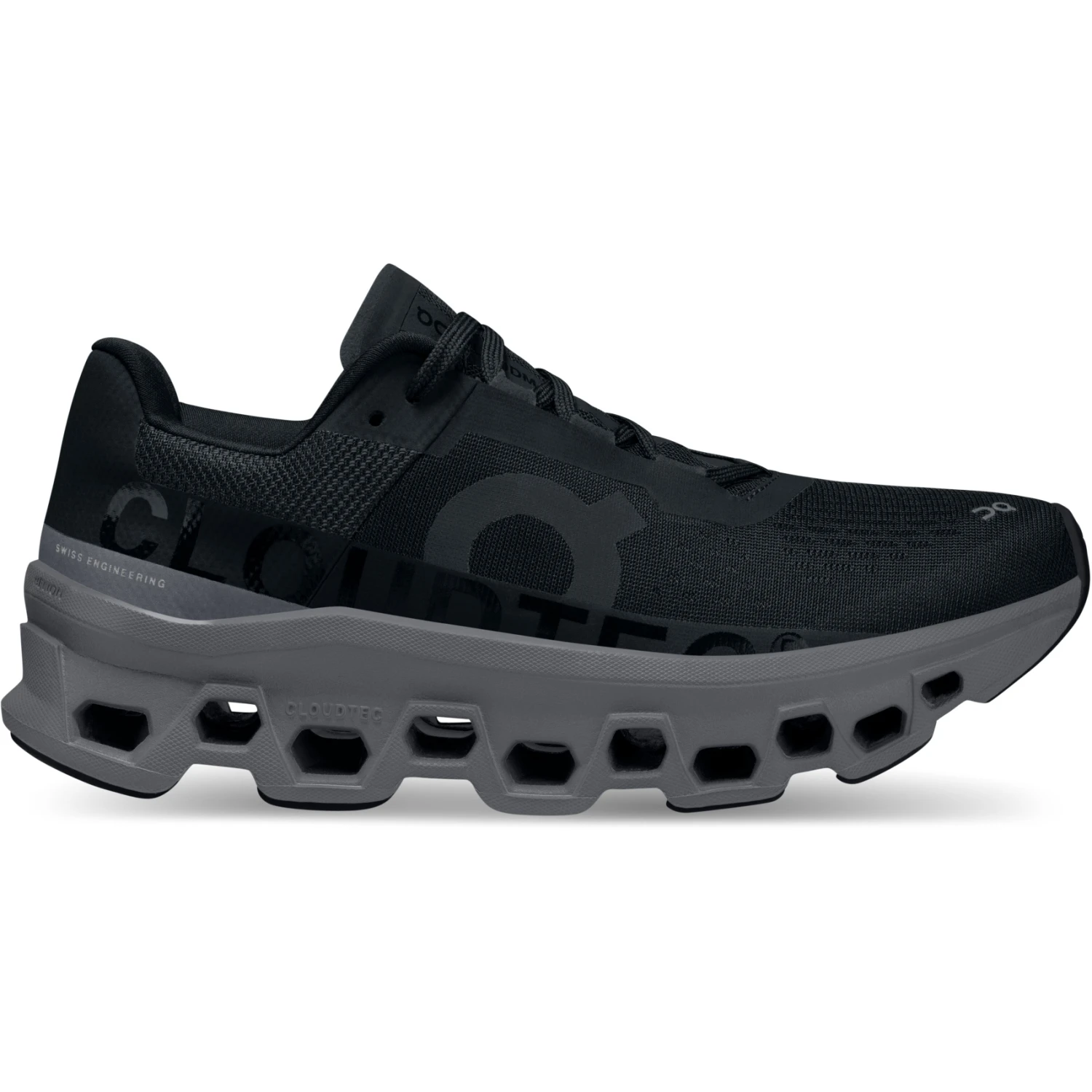 On Running On Cloudmonster Women's Running Shoes - Black & Magnet 1 On Running On Cloudmonster Women's Running Shoes - Black & Magnet