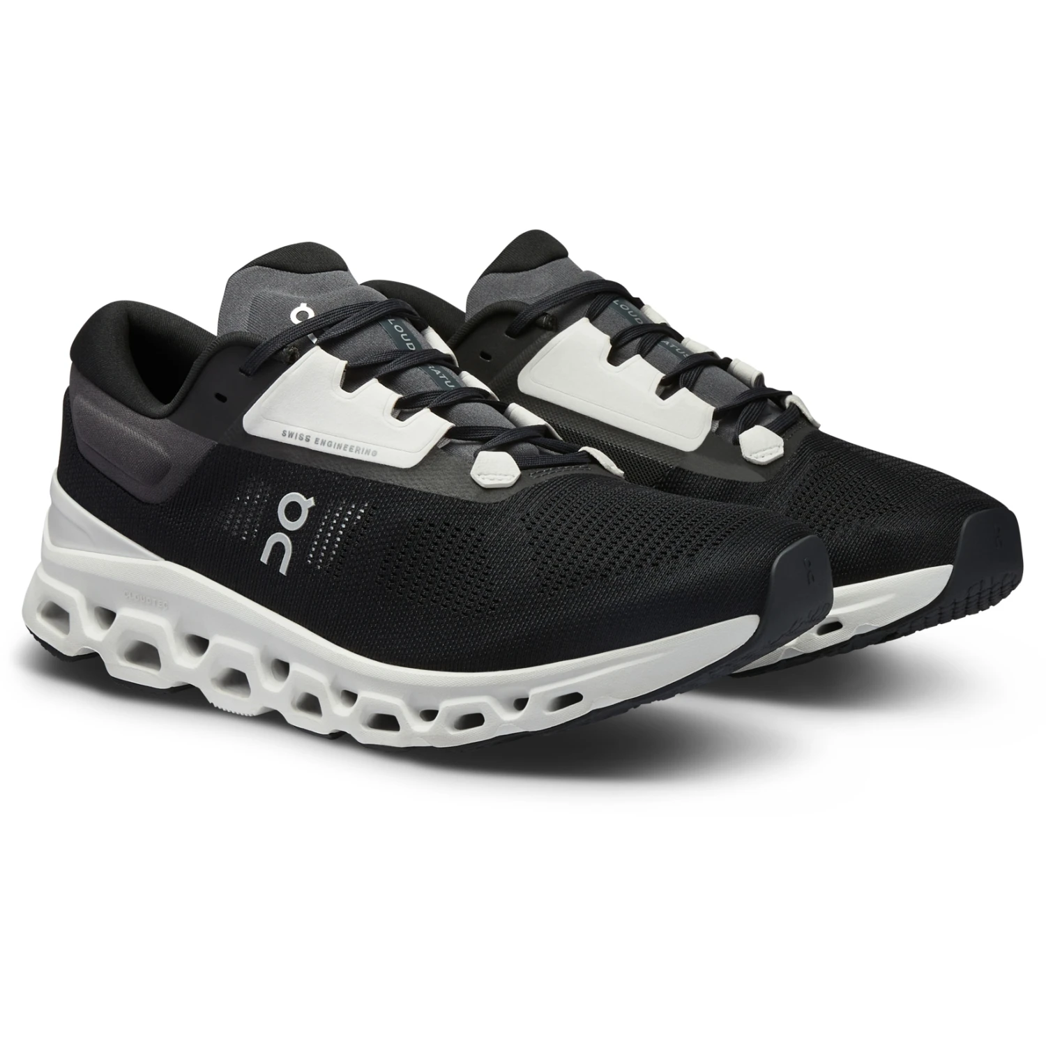 On Running On Cloudstratus 3 Men Running Shoe - Black & Frost 1 On Running On Cloudstratus 3 Men Running Shoe - Black & Frost