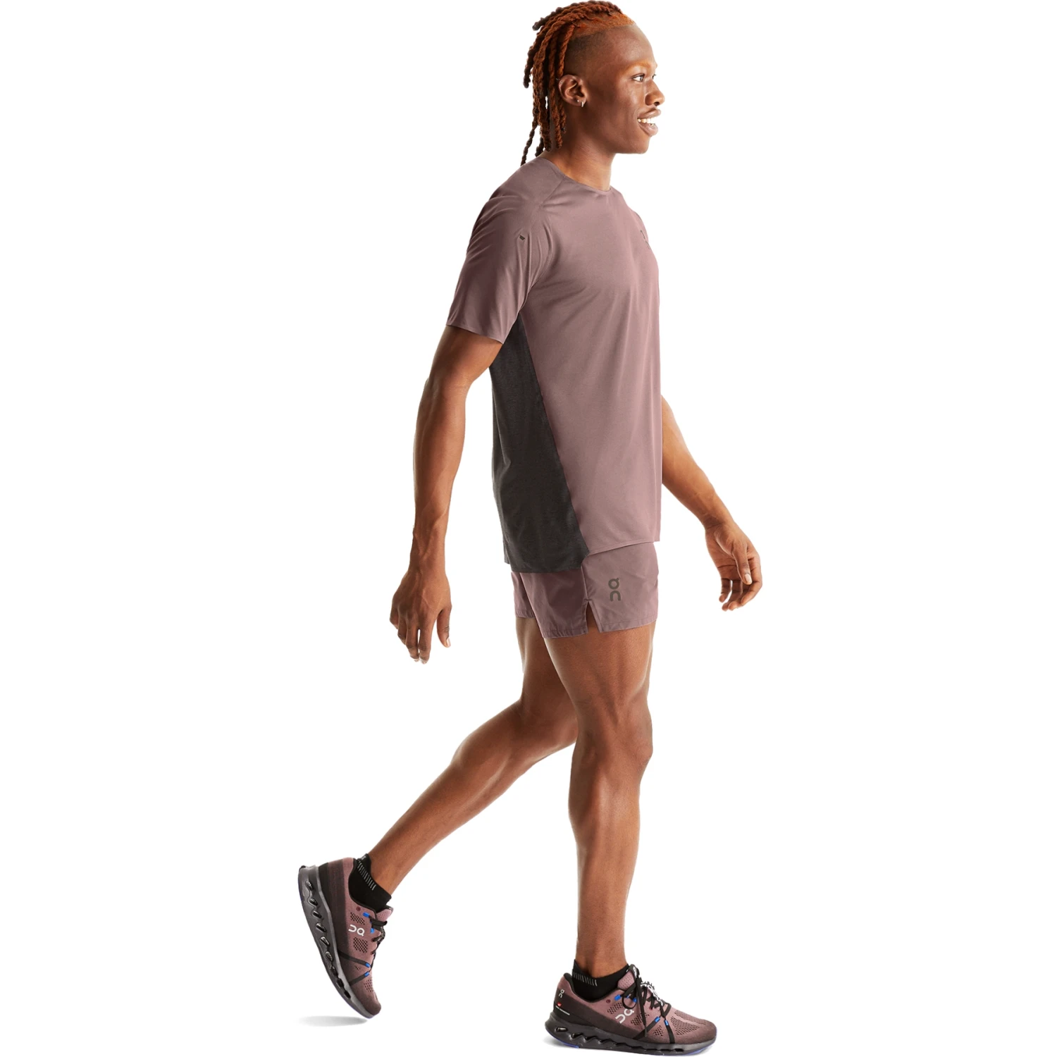 On Running On Performance-T Running Shirt - Grape & Black 2 On Running On Performance-T Running Shirt - Grape & Black - Image 2