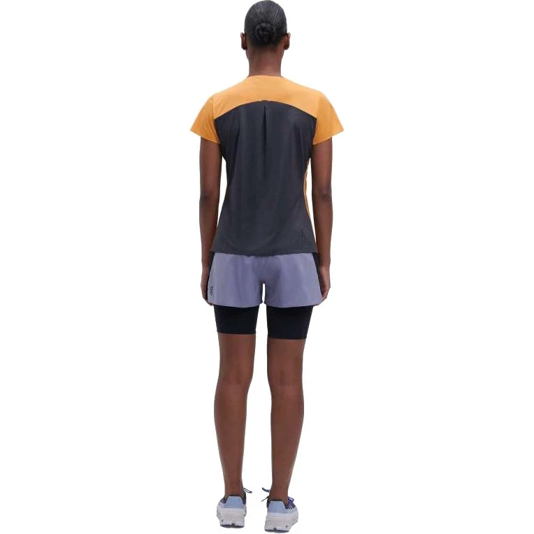 On Running On Performance-T Women Running Shirt - Mango & Black 3 On Running On Performance-T Women Running Shirt - Mango & Black - Image 3