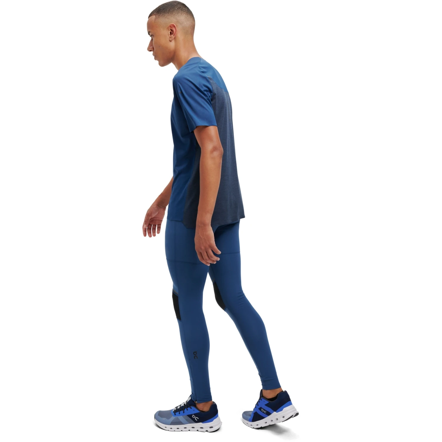 On Running On Tights Long - Denim & Black 2 On Running On Tights Long - Denim & Black - Image 2