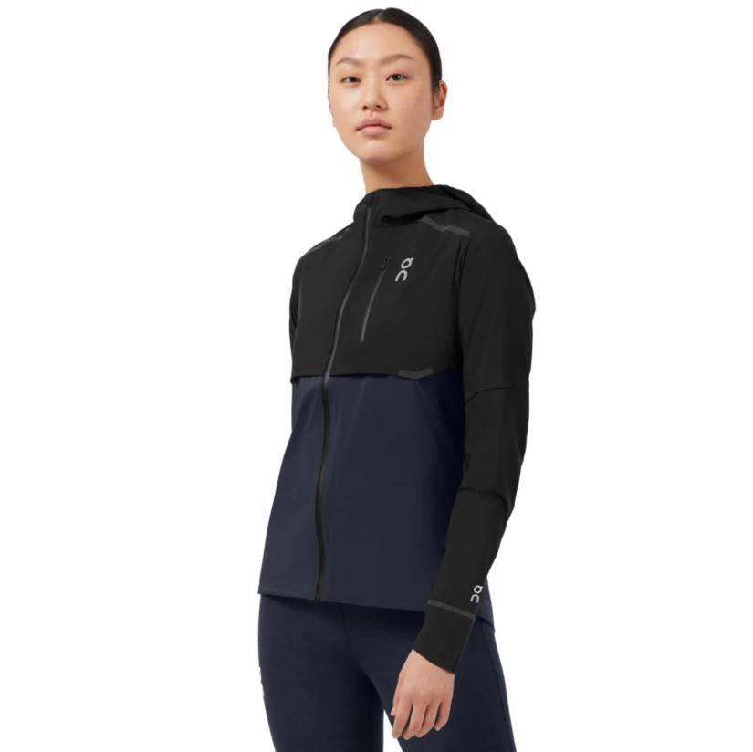 On Running On Weather Jacket Women - Black & Navy 1 On Running On Weather Jacket Women - Black & Navy